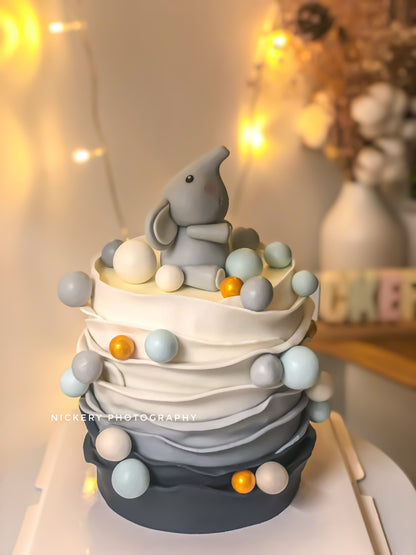 漸層小象蛋糕/Ruffle cake with Elephant 🐘