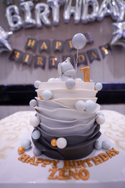 漸層小象蛋糕/Ruffle cake with Elephant 🐘